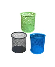 Mesh Metal Pen Stand/Pencil Holder for Office Desk | Multipurpose Stationery Organizer for Pens, Pencils, Markers & Tools (Multicolor) (Set of 3) (Multicolor)