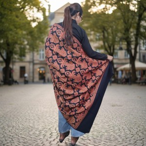 Women’s Traditional Shawl | Soft & Warm Winter Wrap Stole | Elegant Ethnic Design for Casual | Fashion Shawl for Women (Black)