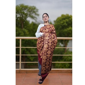 Women’s Traditional Shawl | Soft & Warm Winter Wrap Stole | Elegant Ethnic Design for Casual | Fashion Shawl for Women (Maroon)