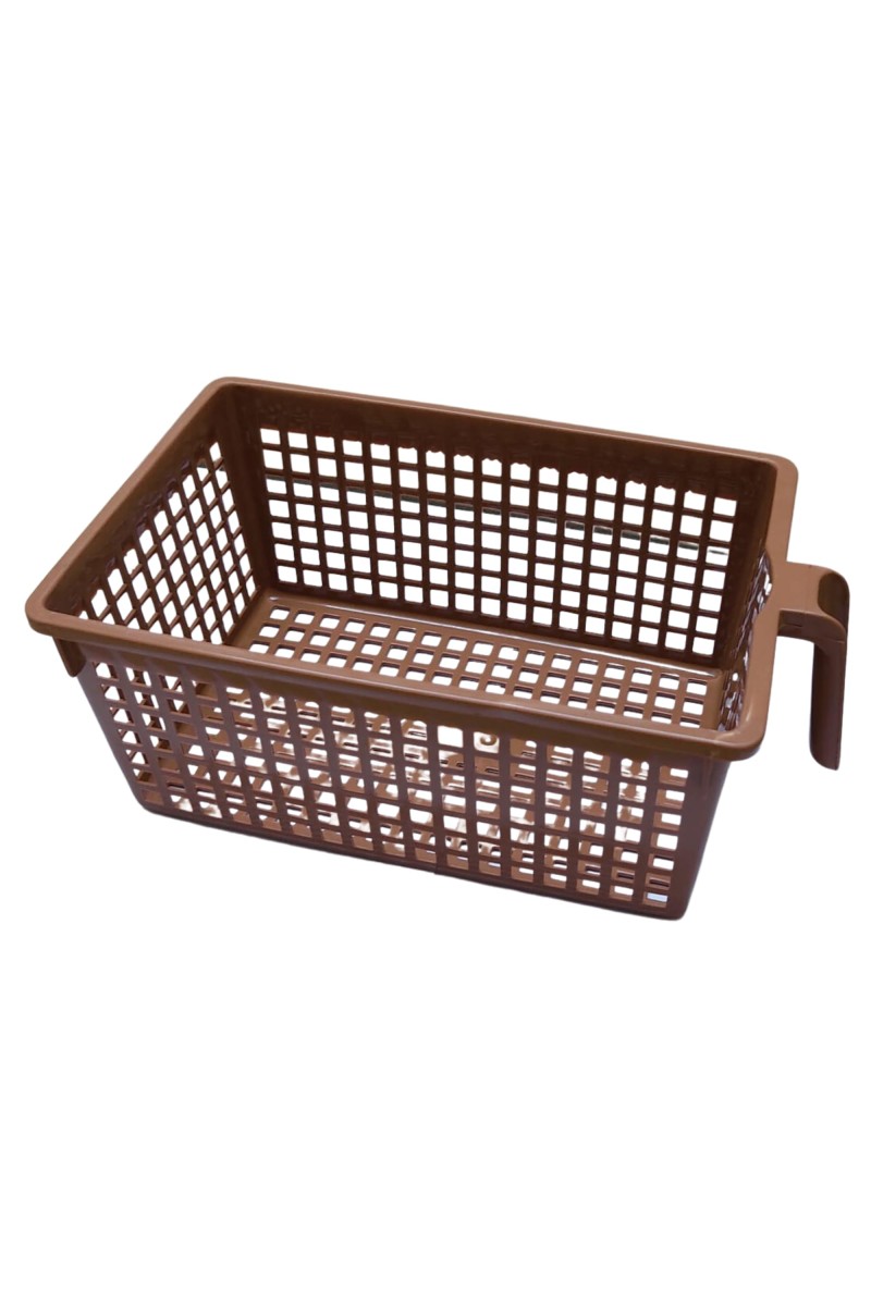 Hi Tech Sales No. 1 Basket for Fruit, vagitable, Stationary, Storage Basket & Container Small (Colour-Navy Blue, Brown, Chocolate), Plastic Handy Basket. (Chocolate)