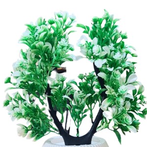 HiTechMart Artificial Heart-Shaped Green Plant in Vase – Lifelike Faux Bonsai Tree for Home Décor, Office, Living Room, Table Centerpiece, and Gift – Elegant & Maintenance-Free