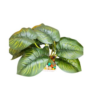 Artificial Leaf Plant with Pot Faux Greenery Potted Decorative Plant for Home Office Indoor Outdoor Décoration.