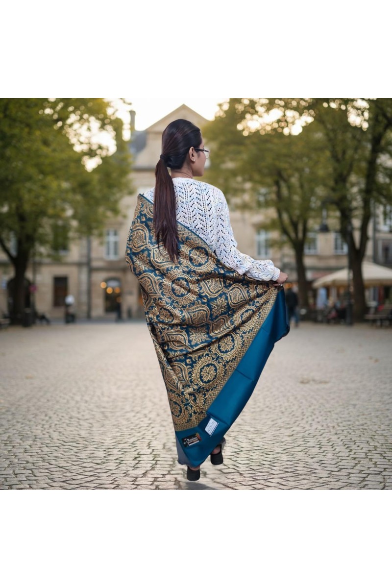 Women’s Traditional Shawl | Soft & Warm Winter Wrap Stole | Elegant Ethnic Design for Casual | Fashion Shawl for Women (Green)
