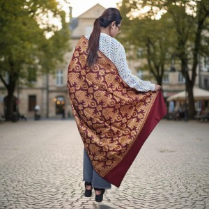 Women’s Traditional Shawl | Soft & Warm Winter Wrap Stole | Elegant Ethnic Design for Casual | Fashion Shawl for Women (Maroon)