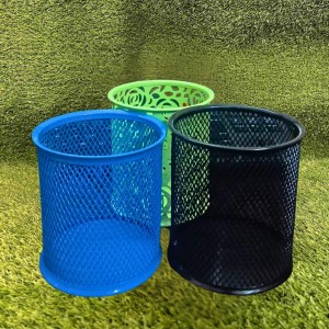Mesh Metal Pen Stand/Pencil Holder for Office Desk | Multipurpose Stationery Organizer for Pens, Pencils, Markers & Tools (Multicolor) (Set of 3) (Multicolor)