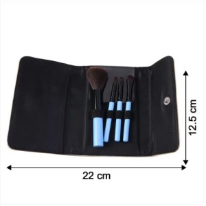 4-in-1 Professional Makeup Brush Set with Premium Storage Pouch | Soft Bristle Face & Eye Makeup Brushes for Foundation, Blush, Eyeshadow & Blending | Portable Cosmetic Brush Kit for Women.