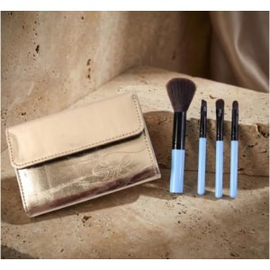 4-in-1 Professional Makeup Brush Set with Premium Storage Pouch | Soft Bristle Face & Eye Makeup Brushes for Foundation, Blush, Eyeshadow & Blending | Portable Cosmetic Brush Kit for Women.