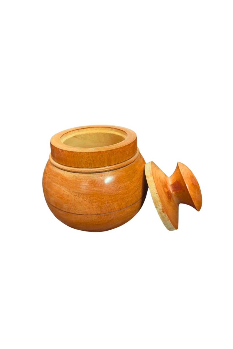 Handcrafted Wooden Jar with Lid | Multipurpose Storage Container for Kitchen, Sugar, salt,dry fruits & Home DÃ©coration (Pack of 2)