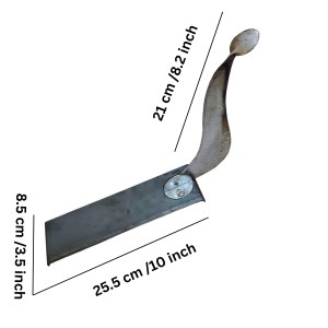 Traditional Indian Bonti Vegetable Cutter with Coconut Scraper | Heavy Duty Iron Blade Manual Kitchen Tool | Multipurpose Floor Cutter for Vegetables, Fish & Coconut Scraping