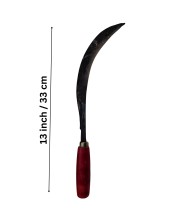 Handheld Garden Sickle with Sharp Curved Steel Blade & Wooden Handle | Multipurpose Grass Cutter for Farming, Harvesting & Weeding | Durable Manual Tool for Home Garden & Agriculture Use