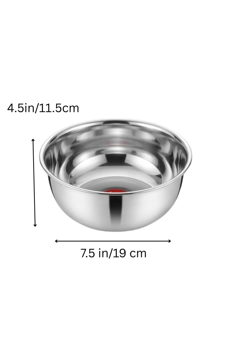 Stainless Steel Multipurpose Bowl for Kitchen & Dining | Deep Mixing Bowl for Serving, Washing & Food Preparation | Rust Resistant Mirror Finish Utility Bowl for Home Use