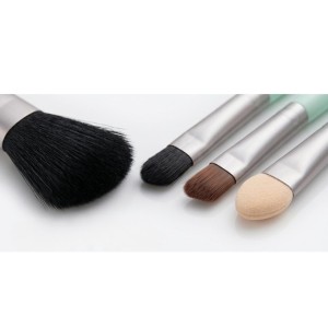 Makeup Brush Set of 5 â€“ Professional Face & Eye Brushes Kit with Soft Bristles | Foundation, Blush, Eyeshadow & Eyebrow Brushes | Lightweight Blue Handle Cosmetic Tools (3 Colors may vary)