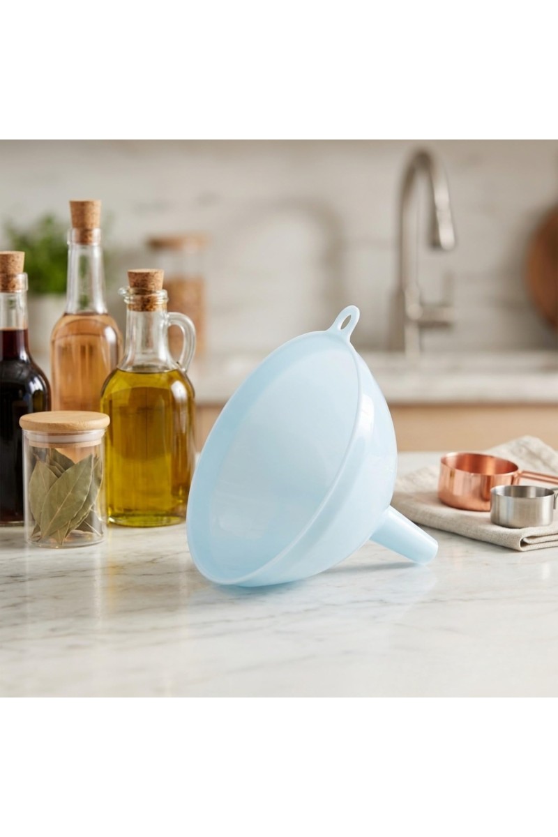 Multipurpose Plastic Funnel with Wide Mouth & Narrow Spout | Lightweight Liquid Transfer Funnel for Kitchen, Oil, Water & Storage Bottles | Durable & Easy to Use