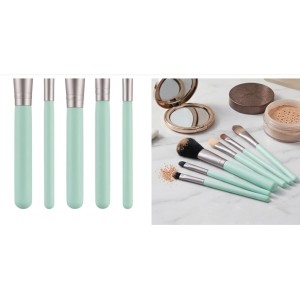 Makeup Brush Set of 5 â€“ Professional Face & Eye Brushes Kit with Soft Bristles | Foundation, Blush, Eyeshadow & Eyebrow Brushes | Lightweight Blue Handle Cosmetic Tools (3 Colors may vary)