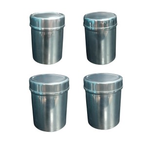 Stainless Steel Tea Canister Set of 4 | Airtight Storage Container for Tea, Coffee & Sugar | Durable Rust-Resistant Kitchen Storage Jars with Lid