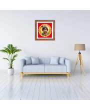 Baby Krishna Digital Photo In Square Frame, Size 12x12 Inch | Hindu Religious Picture For Home Temple, Office & Gift | Wall Art & Pooja Decor (F10577)