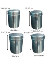 Stainless Steel Tea Canister Set of 4 | Airtight Storage Container for Tea, Coffee & Sugar | Durable Rust-Resistant Kitchen Storage Jars with Lid