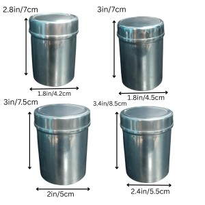 Stainless Steel Tea Canister Set of 4 | Airtight Storage Container for Tea, Coffee & Sugar | Durable Rust-Resistant Kitchen Storage Jars with Lid
