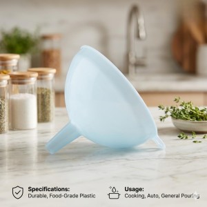 Multipurpose Plastic Funnel with Wide Mouth & Narrow Spout | Lightweight Liquid Transfer Funnel for Kitchen, Oil, Water & Storage Bottles | Durable & Easy to Use
