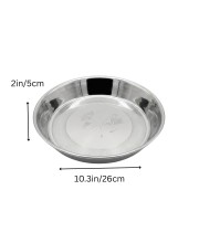 Stainless Steel Rice Plate/Dinner Plate for Kitchen & Dining | Round Deep Thali Plate with Floral Design | Rust Resistant Food Grade Steel Serving Plate for Home, Hotel & Restaurant Use