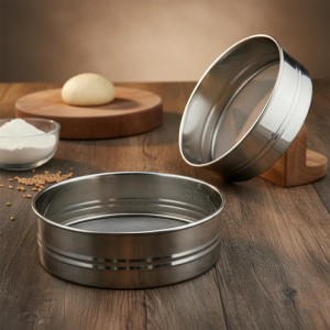 Stainless Steel Fine Mesh Atta Chalni Sieve Set (2 Piece) | Multipurpose Flour Sifter & Kitchen Strainer for Atta, Maida, Suji, Rice Flour & Baking Use