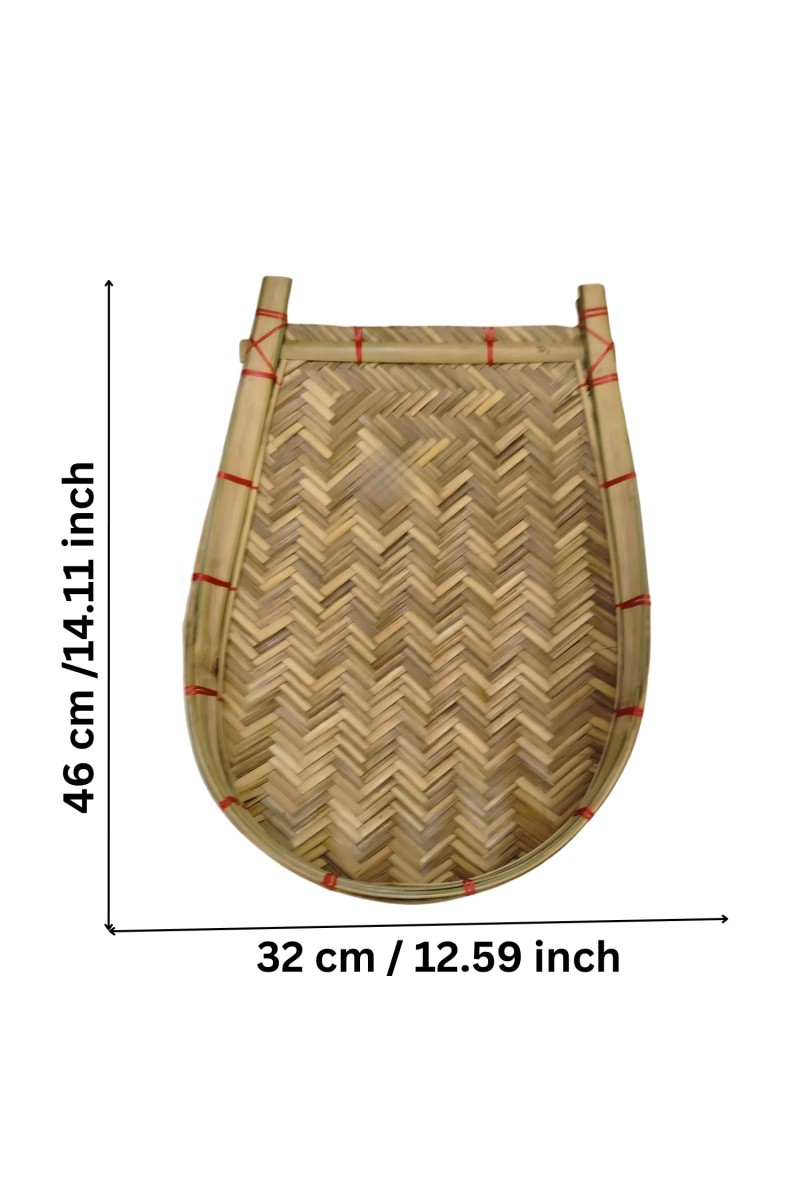 Handmade Bamboo Kulo Basket for Puja & Kitchen Use | Traditional Bengali Bamboo Soop Tray for Grain Cleaning & Decoration(à¦¬à¦¾à¦à¦¶à§‡à¦° à¦•à§à¦²à§‹) (Small)