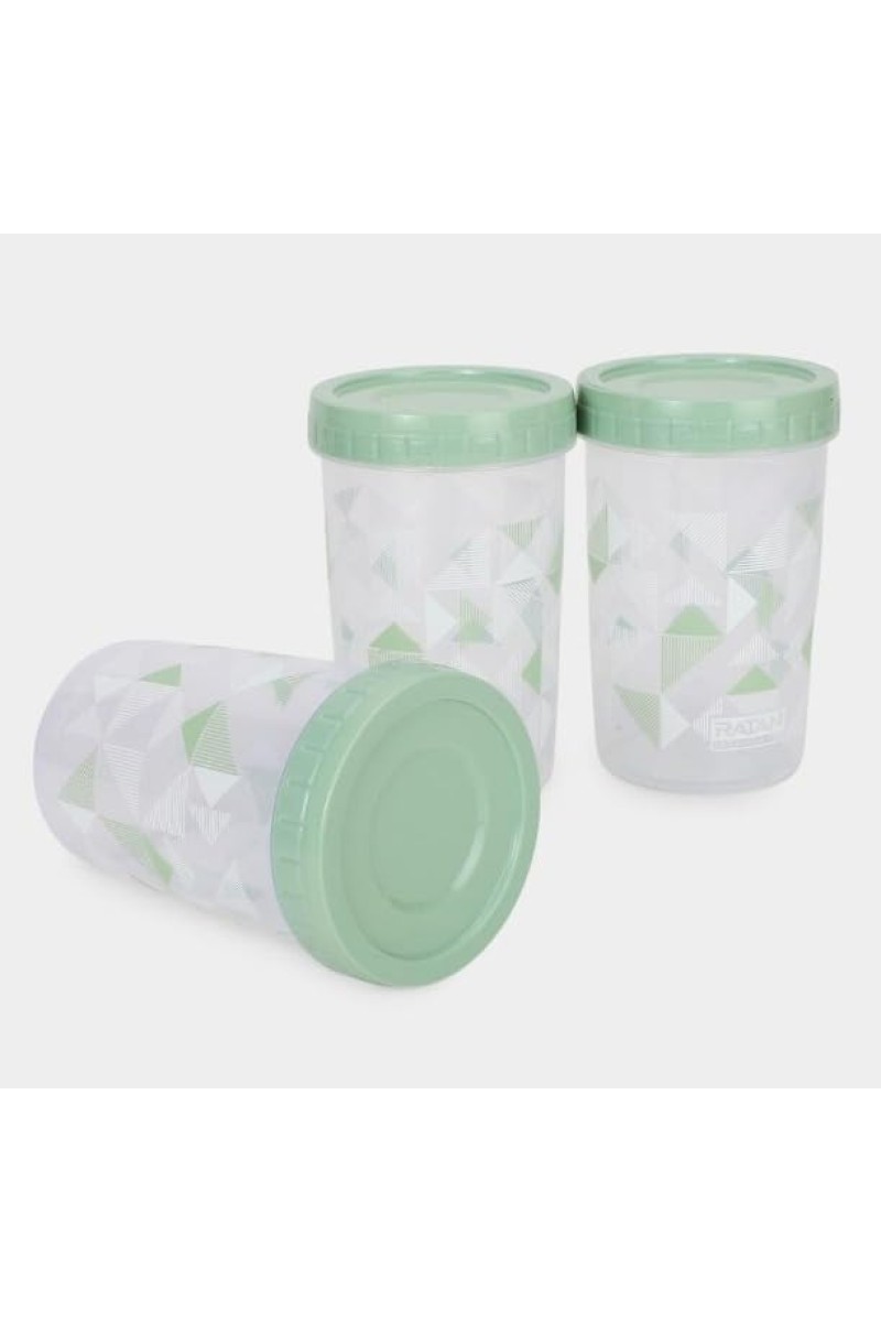 1 Litre Plastic Storage Container Set of 3 | Airtight Multipurpose Kitchen Containers for Dry Fruits, Snacks, Pulses, Sugar, Tea & Grocery Storage | BPA-Free Transparent Food Storage Jars