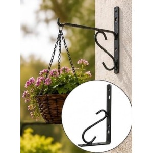 Heavy Duty Wall Mount Plant Hanger Hooks (Pack of 2) | Metal Hanging Basket Brackets for Flower Pots, Lanterns, Bird Feeders & Outdoor Garden Décor Heavy Duty Wall Mount Plant Hanger Hooks (Pack of 2) | Metal Hanging Basket Brackets for Flower Pots, Lanterns, Bird Feeders & Outdoor Garden Décor