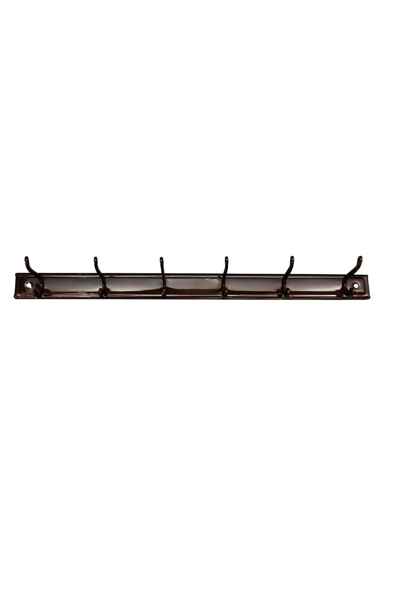 Wall Mounted Clothes Hanger Rack with 6 Hooks | Heavy Duty Metal Wall Hanger for Clothes, Towels, Bags, Keys & Accessories | Space Saving Wall Organizer for Home, Bedroom, Bathroom & Office