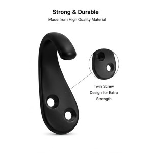 Black Metal Wall Hooks |Wall Mount Hooks for Clothes, Bags, Coats, Hats, Keys & Towels | Rust Resistant Curtain Holdback Hooks for Bathroom, Bedroom, Kitchen & Office | Includes 12 Screws | Pack of 6 Black Metal Wall Hooks |Wall Mount Hooks for Clothes, Bags, Coats, Hats, Keys & Towels | Rust Resistant Curtain Holdback Hooks for Bathroom, Bedroom, Kitchen & Office | Includes 12 Screws | Pack of 6