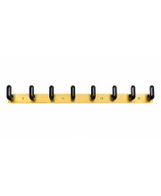 8 Hook Wall Mounted Coat & Towel Hanger Rack | Stainless Steel Heavy Duty Multipurpose Hook Rail | Bathroom, Kitchen, Bedroom & Entryway Organizer | Includes 4 Mounting Screws | Gold & Black