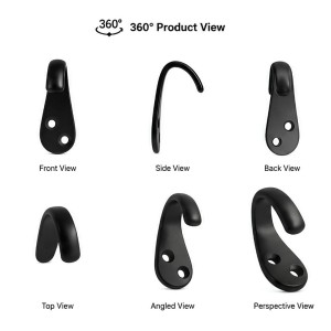 Black Metal Wall Hooks |Wall Mount Hooks for Clothes, Bags, Coats, Hats, Keys & Towels | Rust Resistant Curtain Holdback Hooks for Bathroom, Bedroom, Kitchen & Office | Includes 12 Screws | Pack of 6 Black Metal Wall Hooks |Wall Mount Hooks for Clothes, Bags, Coats, Hats, Keys & Towels | Rust Resistant Curtain Holdback Hooks for Bathroom, Bedroom, Kitchen & Office | Includes 12 Screws | Pack of 6