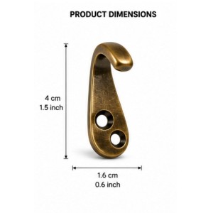 Metal Golden Wall Hook for Home Organization |Wall Mounted Hooks for Clothes, Bags, Coats, Hats, Keys & Towels | Curtain Holdback Hooks | Includes 12 Screws | Pack of 6