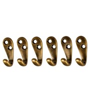 Metal Golden Wall Hook for Home Organization |Wall Mounted Hooks for Clothes, Bags, Coats, Hats, Keys & Towels | Curtain Holdback Hooks | Includes 12 Screws | Pack of 6