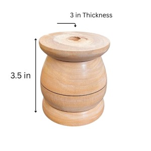 Wooden Mortar and Pestle Set (Ohkli Musal/Hamal Dista/Kharal/Khalbatta) 3.5X6.5 Inch â€“ Handcrafted Grinder for Spices & Herbs â€“ Traditional Kitchen Tool for Mixing and Grinding