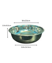 Stainless Steel Serving Bowl | Multipurpose Deep Mixing Bowl for Kitchen, Dining & Food Serving | Mirror Finish Durable Steel Bowl for Salad, Snacks, Fruits, Curry & Rice.