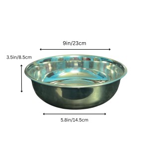 Stainless Steel Serving Bowl | Multipurpose Deep Mixing Bowl for Kitchen, Dining & Food Serving | Mirror Finish Durable Steel Bowl for Salad, Snacks, Fruits, Curry & Rice.