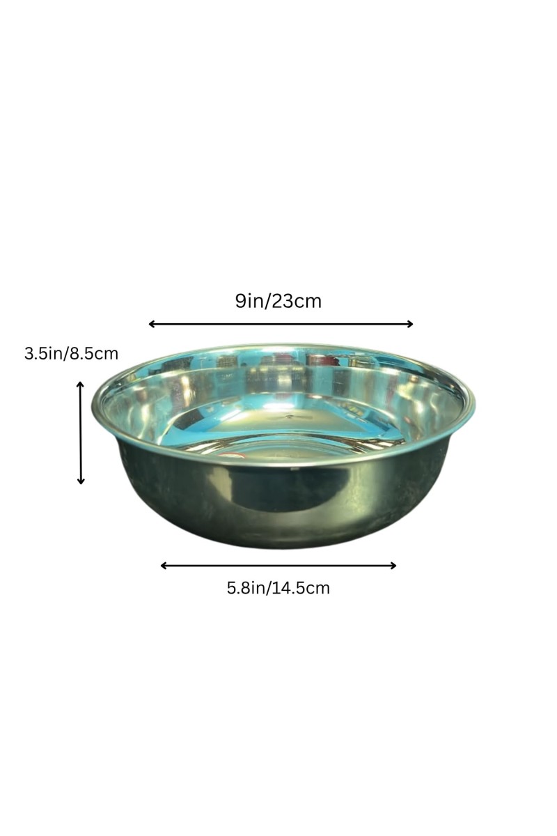 Stainless Steel Serving Bowl | Multipurpose Deep Mixing Bowl for Kitchen, Dining & Food Serving | Mirror Finish Durable Steel Bowl for Salad, Snacks, Fruits, Curry & Rice.