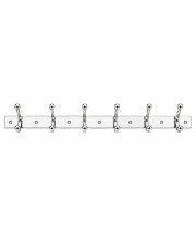 6 Hook Wall Mounted Coat & Towel Hanger Rack |Stainless Steel Clothes Hook Rail | Multipurpose Organizer for Bathroom, Kitchen, Bedroom & Entryway | Rust Resistant | Includes 5 Mounting Screws
