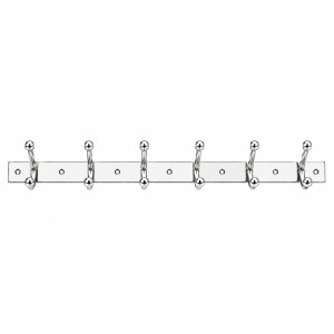 6 Hook Wall Mounted Coat & Towel Hanger Rack |Stainless Steel Clothes Hook Rail | Multipurpose Organizer for Bathroom, Kitchen, Bedroom & Entryway | Rust Resistant | Includes 5 Mounting Screws 6 Hook Wall Mounted Coat & Towel Hanger Rack |Stainless Steel Clothes Hook Rail | Multipurpose Organizer for Bathroom, Kitchen, Bedroom & Entryway | Rust Resistant | Includes 5 Mounting Screws