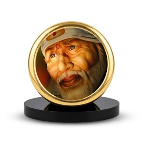 Car Dashboard/Table Top Shirdi Sai Baba Metal Golden Photo Stand 2x2 Inches, Compact & Stylish Spiritual Display For Car, Home & Office (Pack Of 1) (F24509) Car Dashboard/Table Top Shirdi Sai Baba Metal Golden Photo Stand 2x2 Inches, Compact & Stylish Spiritual Display For Car, Home & Office (Pack Of 1) (F24509)