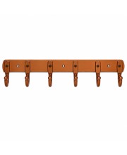 6-Hook Metal Wall Hook Rack with 3 Mounting Screws Included | Heavy Duty Wall Mounted Coat & Towel Hanger | Multipurpose Hook Rail for Clothes, Keys, Bags, Hats & Bathroom Accessories | Copper Finish