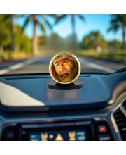 Car Dashboard/Table Top Shirdi Sai Baba Metal Golden Photo Stand 2x2 Inches, Compact & Stylish Spiritual Display For Car, Home & Office (Pack Of 1) (F24509)