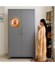 A. C. Bhaktivedanta Swami Prabhupada Fridge Magnet Wooden | Glossy Sublimation Print | 4x4 Inch | Strong Magnet Back | Decorative Magnet for Fridge, Almirah & Temple Decor (F23771)