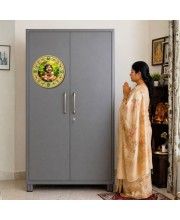 Bal Krishna Fridge Magnet Wooden | Glossy Sublimation Print | 4x4 Inch | Strong Magnet Back | Decorative Magnet for Fridge, Almirah & Temple Decor (F23729)