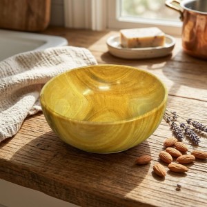 Wooden Bowl for Serving Snacks, Dry Fruits & Salad | Handmade Natural Wood Bowl | Multipurpose Round Serving Bowl for Kitchen, Dining, Fruit, Dessert & Home Decor