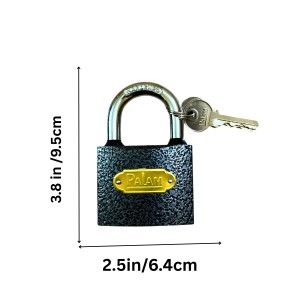 Heavy Duty Metal Padlock with 3 Keys | Durable Security Lock for Doors, Gates, Cabinets, Lockers, Luggage & Storage | Anti-Rust Iron Padlock (Pack of 1)