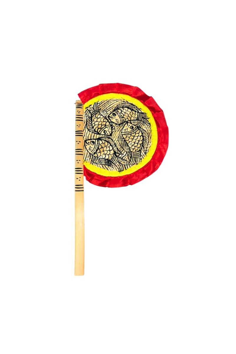 Handmade Bamboo Hand Fan (Hatpakha) â€“ Traditional Hand-Painted Handheld Fan for Cool Air, Home DÃ©cor, Festivals & Puja