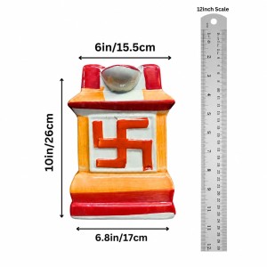 Handcrafted Ceramic Swastik Tulsi Mandir | Traditional Hindu Auspicious Symbol for Home Temple | Decorative Pooja Decor for Diwali, Navratri & Religious | Orange| Packed in a Premium Wooden Box Handcrafted Ceramic Swastik Tulsi Mandir | Traditional Hindu Auspicious Symbol for Home Temple | Decorative Pooja Decor for Diwali, Navratri & Religious | Orange| Packed in a Premium Wooden Box