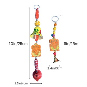 Handmade Wooden Ganesha Wall Hanging Bells for Home Décor | Colorful Hand-Painted Decorative Bells | Traditional Indian Wall Decoration for Entrance, Living Room & Pooja Room (Color May Vary) Handmade Wooden Ganesha Wall Hanging Bells for Home Décor | Colorful Hand-Painted Decorative Bells | Traditional Indian Wall Decoration for Entrance, Living Room & Pooja Room (Color May Vary)